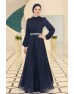 Dila Büyük Beden Tesettür Abiye - Lacivert