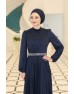 Dila Büyük Beden Tesettür Abiye - Lacivert