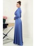 Hafsa Saten Tesettür Abiye - İndigo