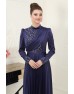 Hafsa Saten Tesettür Abiye - Lacivert