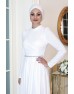 Işıl Büyük Beden Tesettür Abiye - Beyaz
