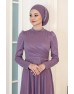 Işıl Büyük Beden Tesettür Abiye - Lavanta
