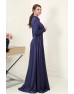 Zen Saten Büyük Tesettür Abiye - Lacivert