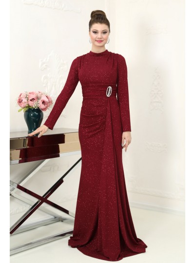 Nare Tesettür Abiye - Bordo