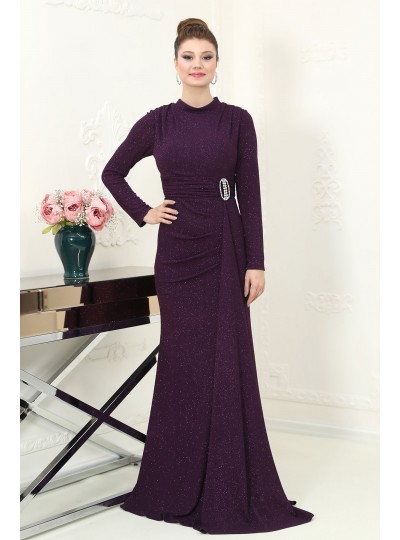 Nare Tesettür Abiye - Mor