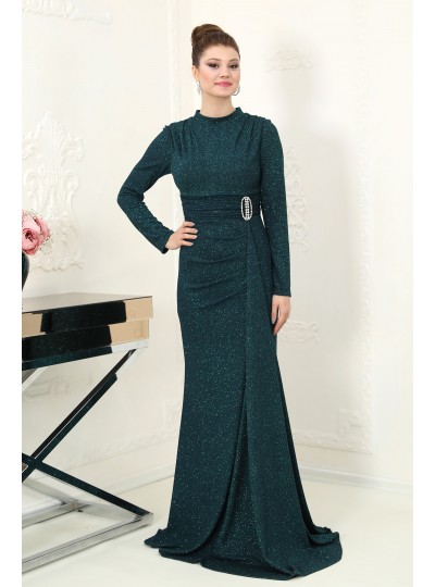 Nare Tesettür Abiye - Zümrüt