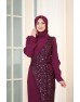 Hürrem Tesettür Abiye Elbise - Mürdüm